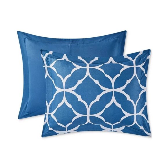 Pem America Harmony 8 Pc Comforter Set Blue and White Queen $100 - Picture 5 of 7